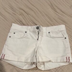 Sanctuary White Jean Shorts with Red Accents